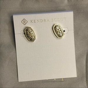 KS Ellie Gold Stud Earrings In Gold Filigree Mix